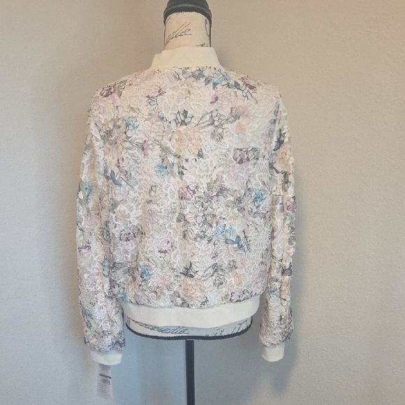 Nanette Lepore Floral Lace Bomber Jacket - Picture 12 of 16
